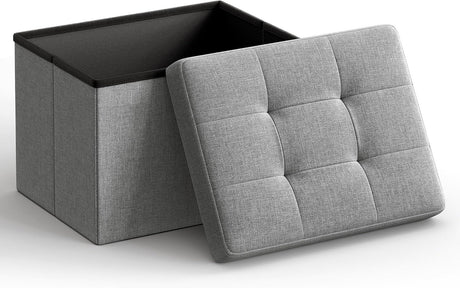 Storage Ottoman with Extra Space for Clothes and Magazines