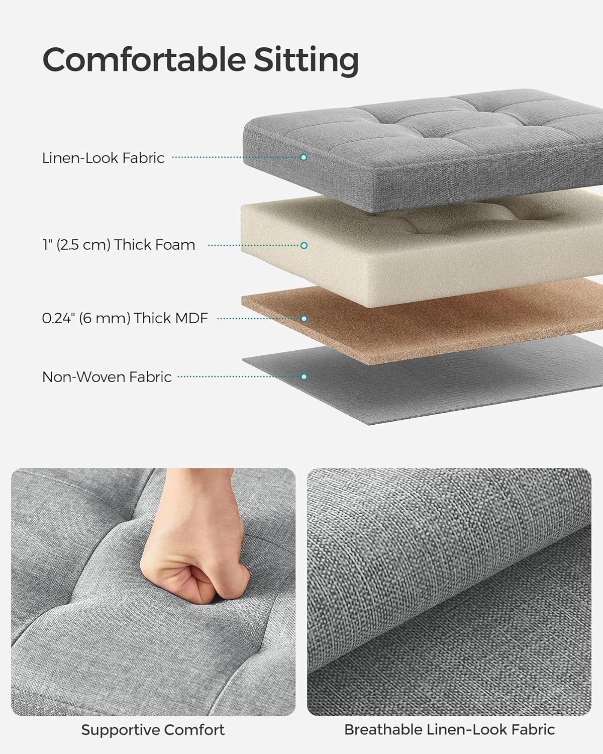 Storage Ottoman with Extra Space for Clothes and Magazines