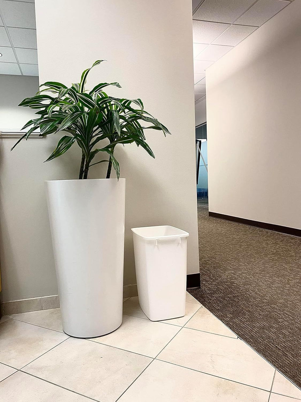 Slim White Trash Can for Tight Household Spaces