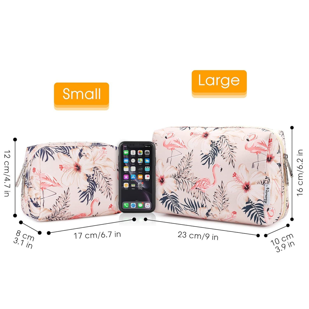 Small Zipper Makeup Bag with Compartments for Purse and Travel