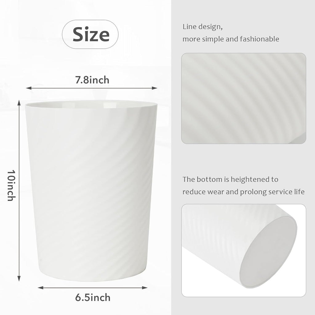 Compact White Wastebasket for Everyday Trash