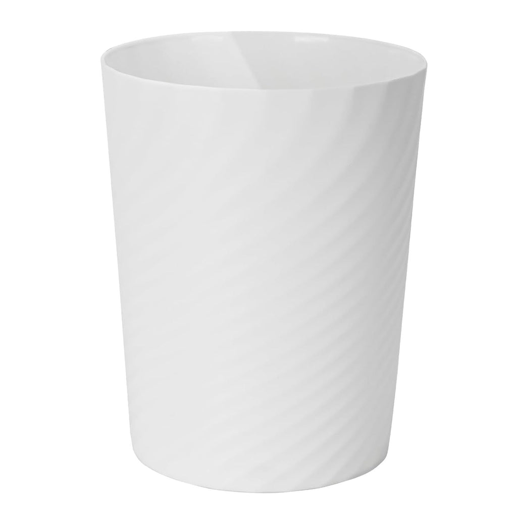 Compact White Wastebasket for Everyday Trash