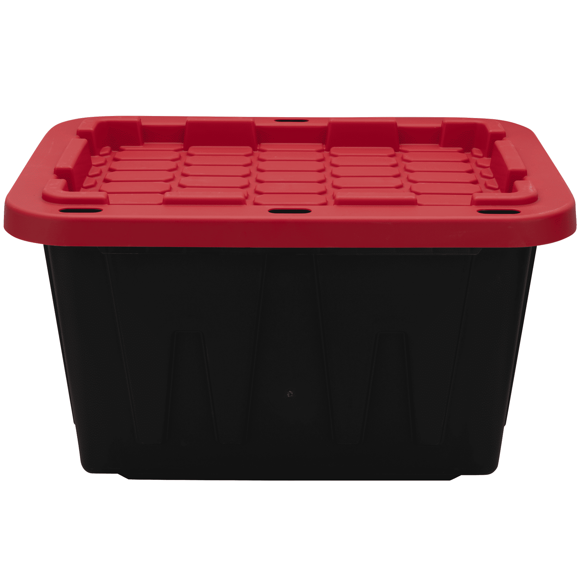 Small Storage Bin with Snap-On Lid, Black and Red – 4 Pack