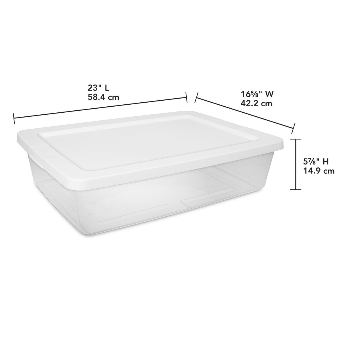 28 Quart Clear Plastic Storage Bins with Snap-On Lids, 10 Pack