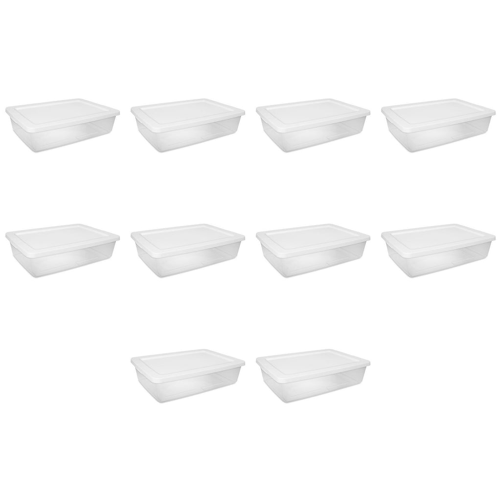 28 Quart Clear Plastic Storage Bins with Snap-On Lids, 10 Pack