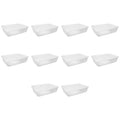 28 Quart Clear Plastic Storage Bins with Snap-On Lids, 10 Pack