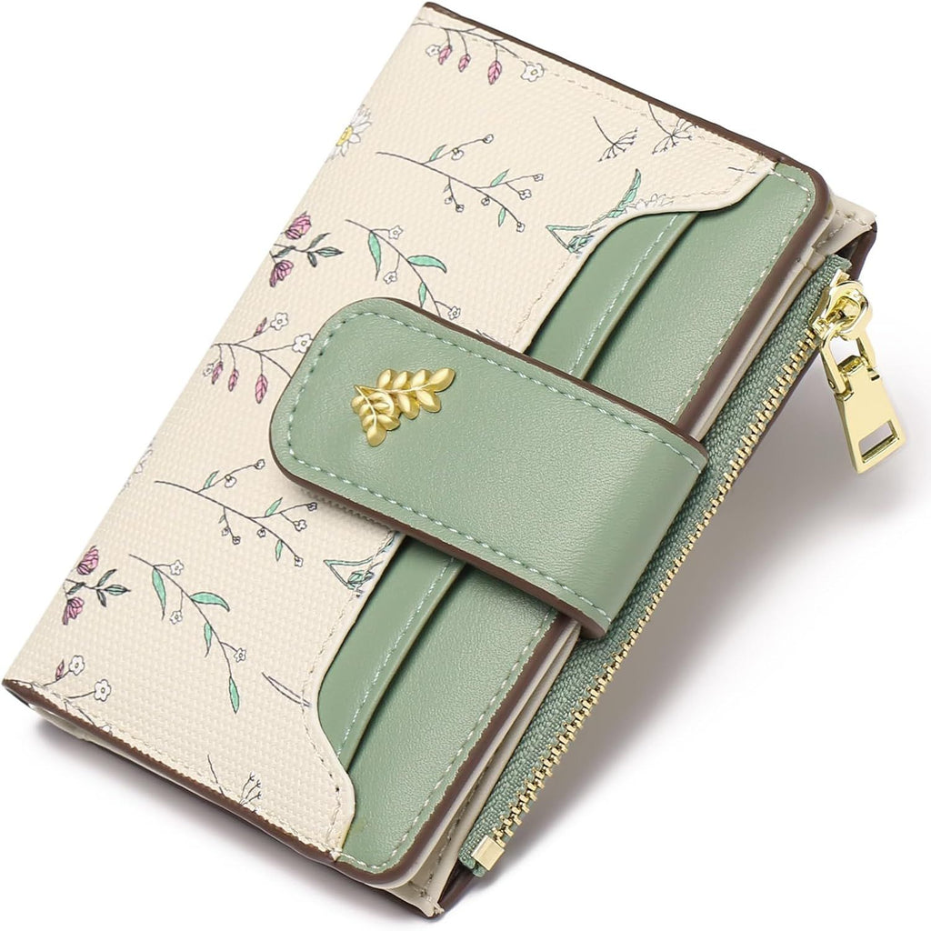 Compact RFID Bifold Wallet with Zip Pocket and ID Window