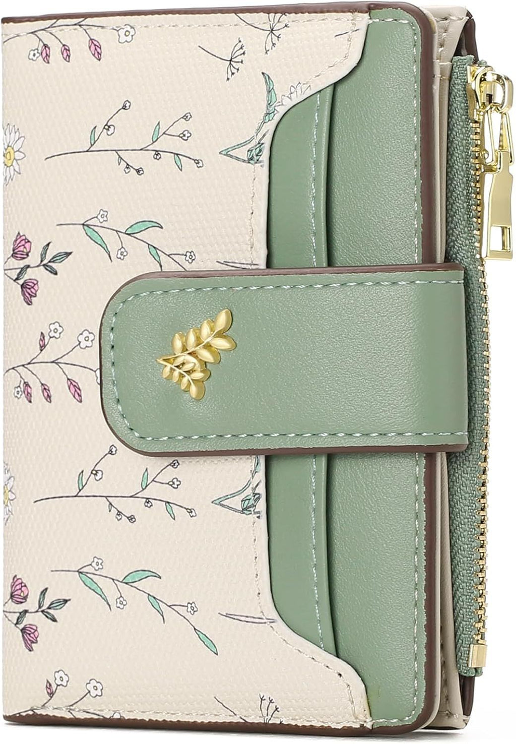 Compact RFID Bifold Wallet with Zip Pocket and ID Window