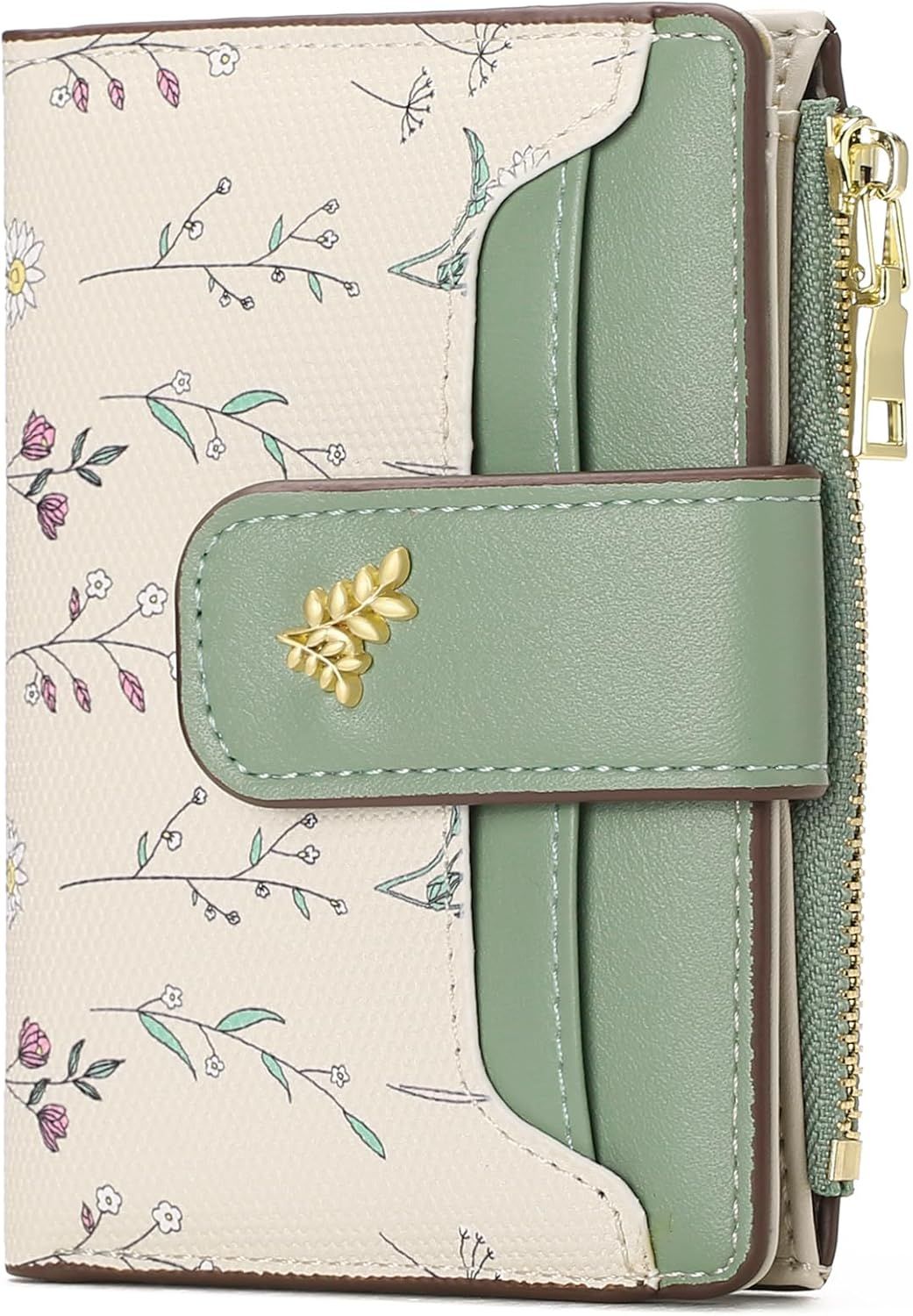 Compact RFID Bifold Wallet with Zip Pocket and ID Window
