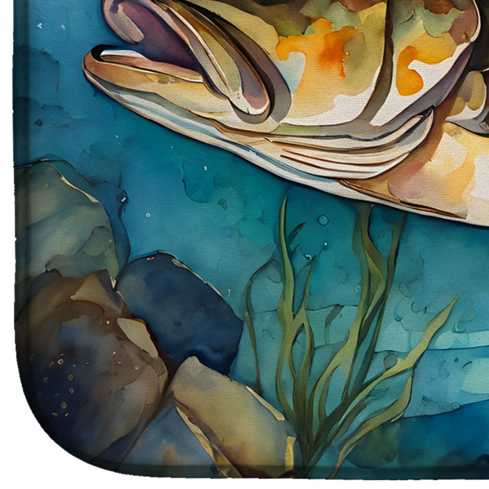 Smallmouth Bass Artwork Dish Drying Mat