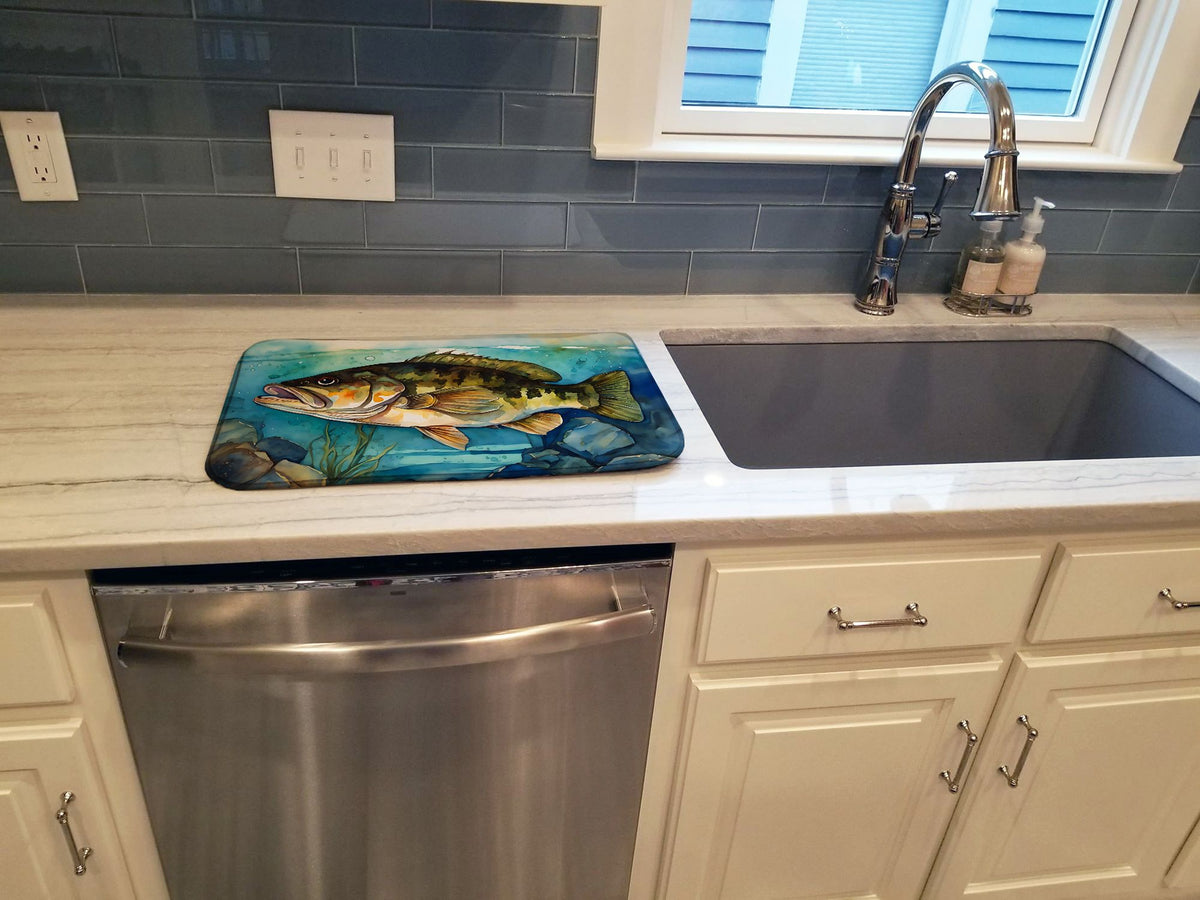 Smallmouth Bass Artwork Dish Drying Mat