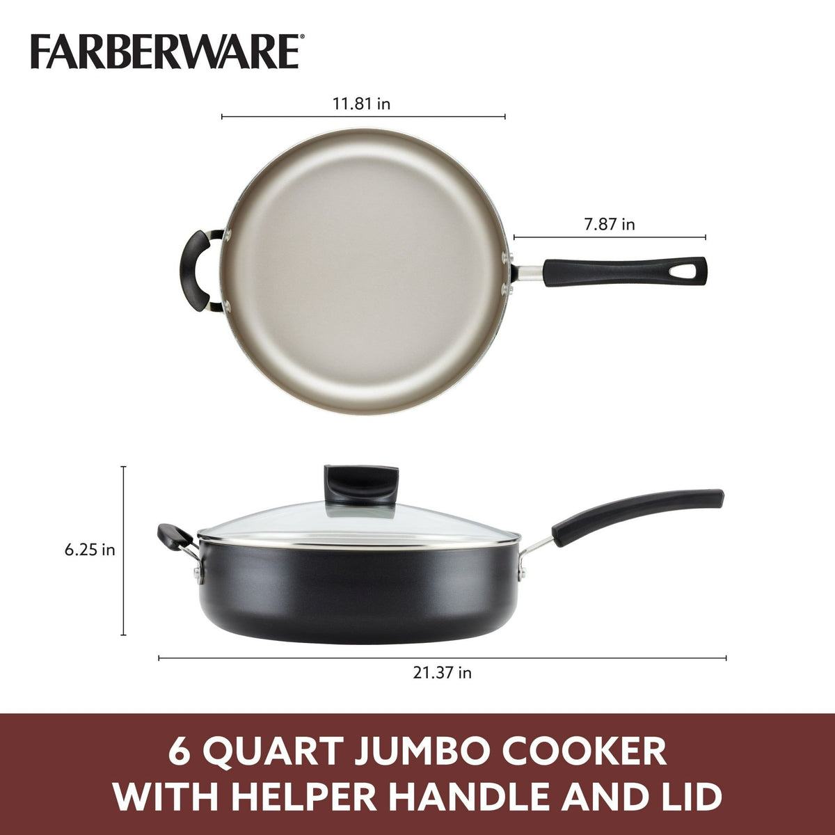 Smart Control Nonstick Jumbo Cooker with Vented Lid