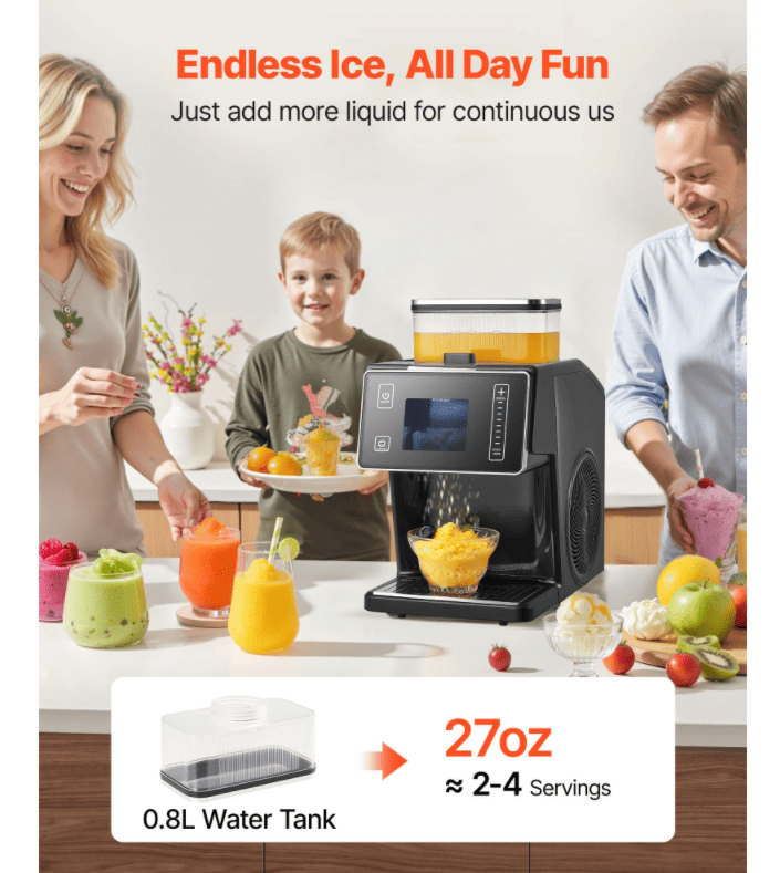 Snowflake Ice Maker with Auto-Cleaning