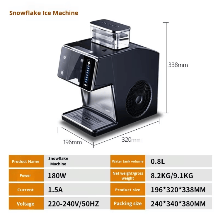 Snowflake Ice Maker with Auto-Cleaning