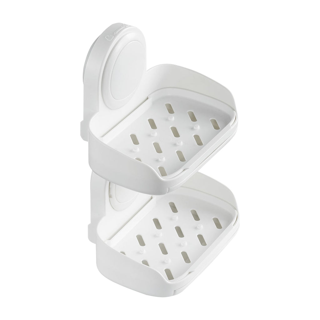 Double Layer Soap Holder with Strong Suction – Drill-Free Wall Mount for Shower