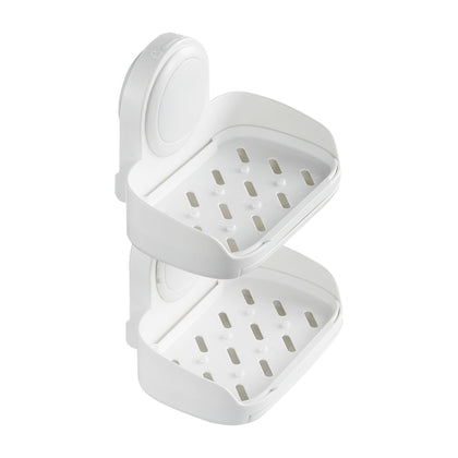 Double Layer Soap Holder with Strong Suction – Drill-Free Wall Mount for Shower