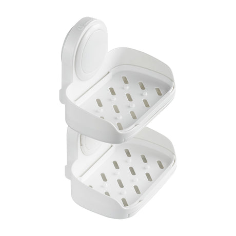 Double Layer Soap Holder with Strong Suction – Drill-Free Wall Mount for Shower