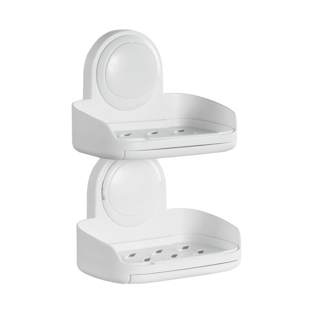 Double Layer Soap Holder with Strong Suction – Drill-Free Wall Mount for Shower