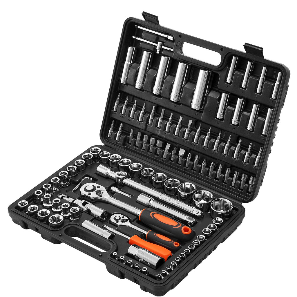 108-Piece Metric Socket Set (4-) with Storage Case for Automotive Repair