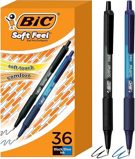 Soft-Feel Retractable Pens with Assorted Ink