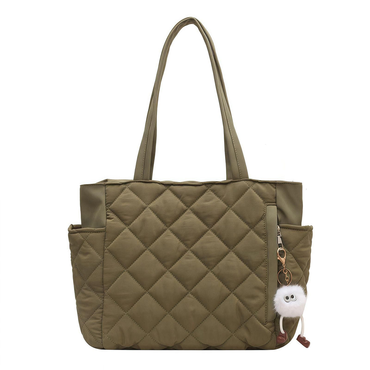 Cloud-Quilted Multi-Pocket Commuter Tote