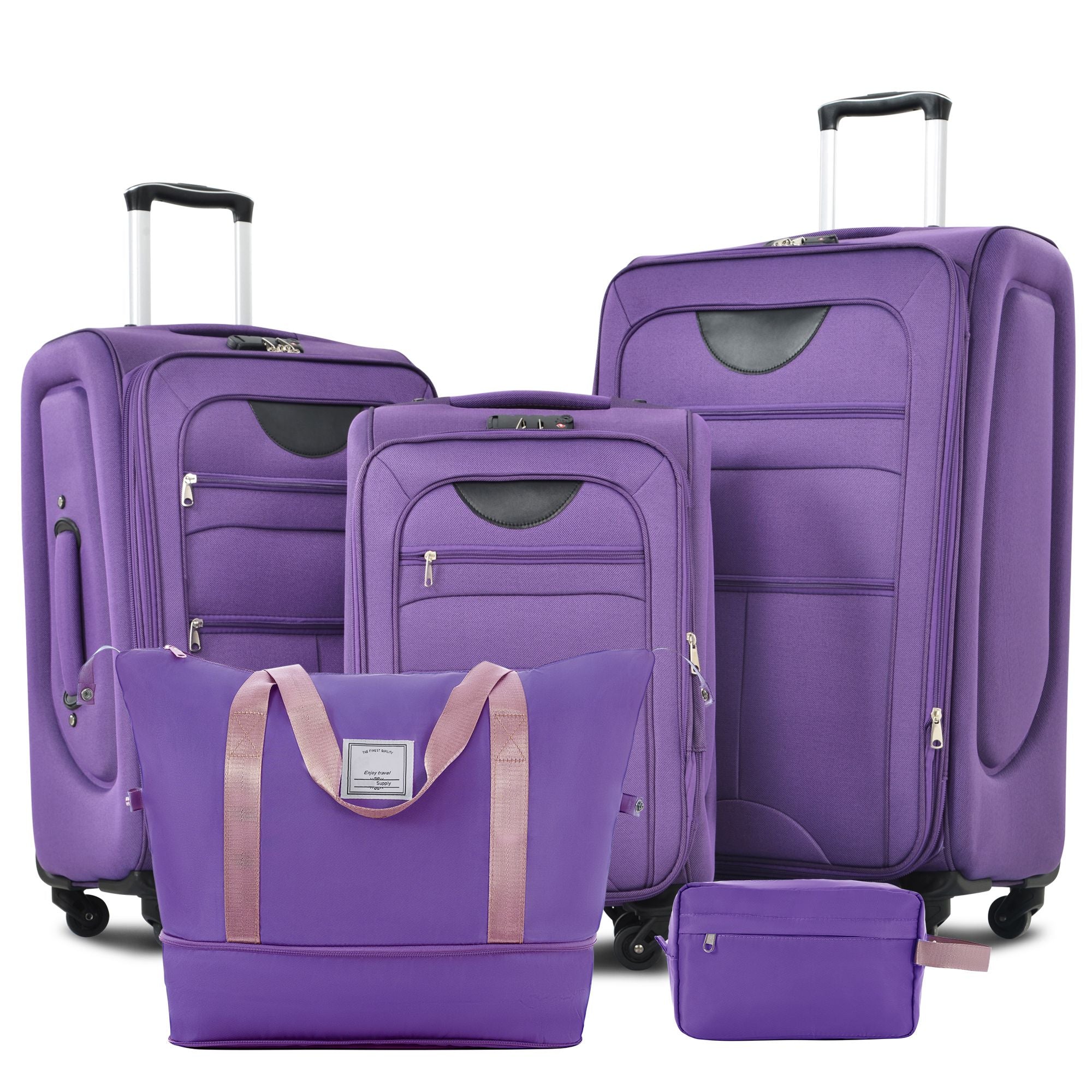 Expandable Softside Luggage Set with Travel Bags