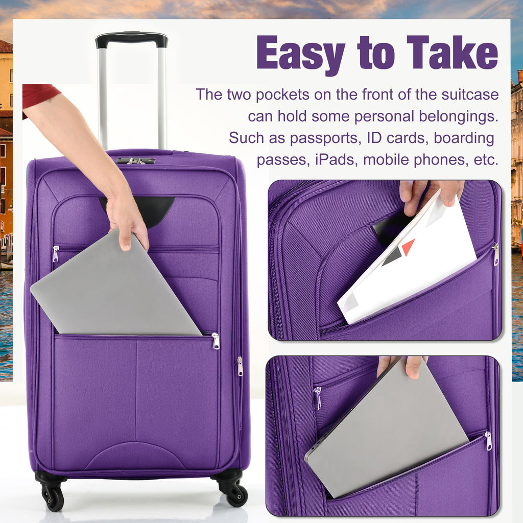 Expandable Softside Luggage Set with Travel Bags