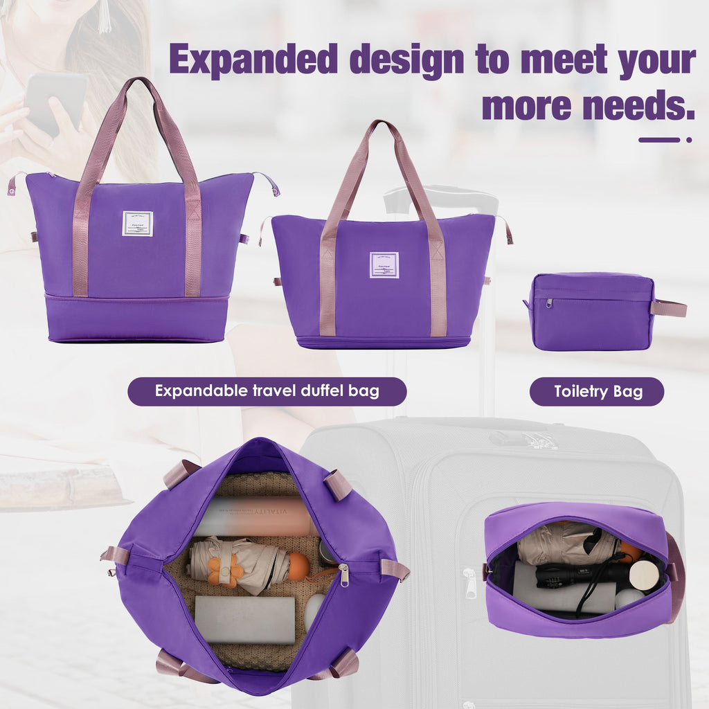 Expandable Spinner Luggage Set with Travel Bags