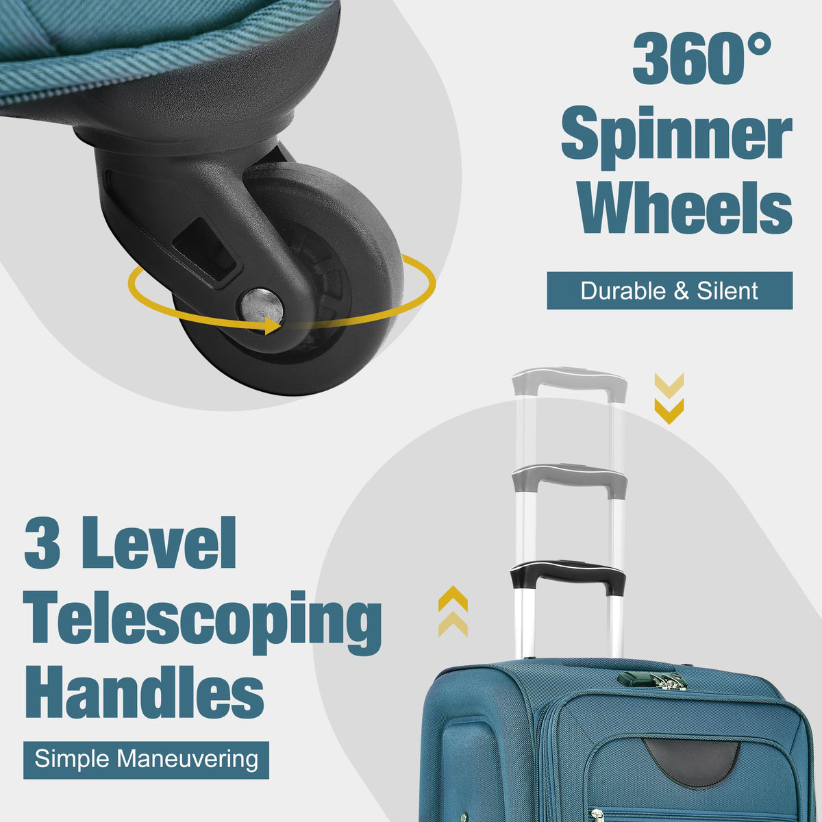 Expandable Softside Luggage and Travel Bag Set