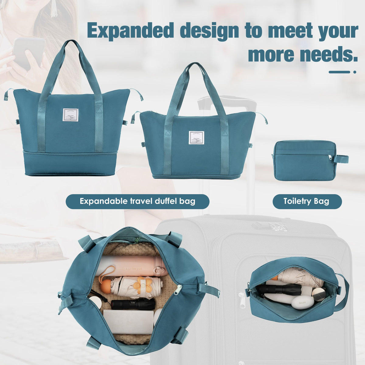 Expandable Softside Luggage and Travel Bag Set