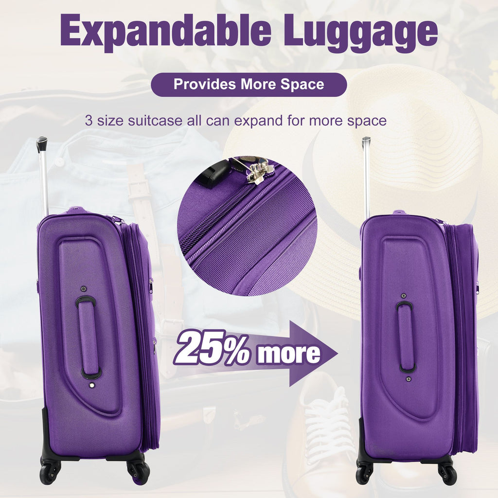Expandable Softside Luggage Set with Travel Bags