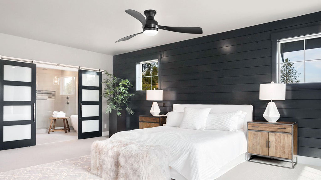 Sofucor Flush-Mount Ceiling Fan with Dimmable Light