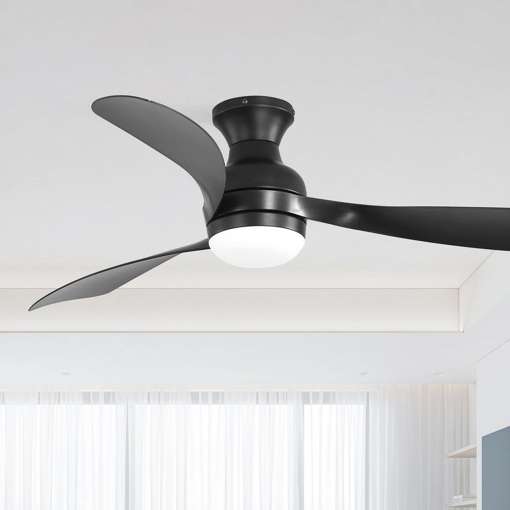 Sofucor Flush-Mount Ceiling Fan with Dimmable Light