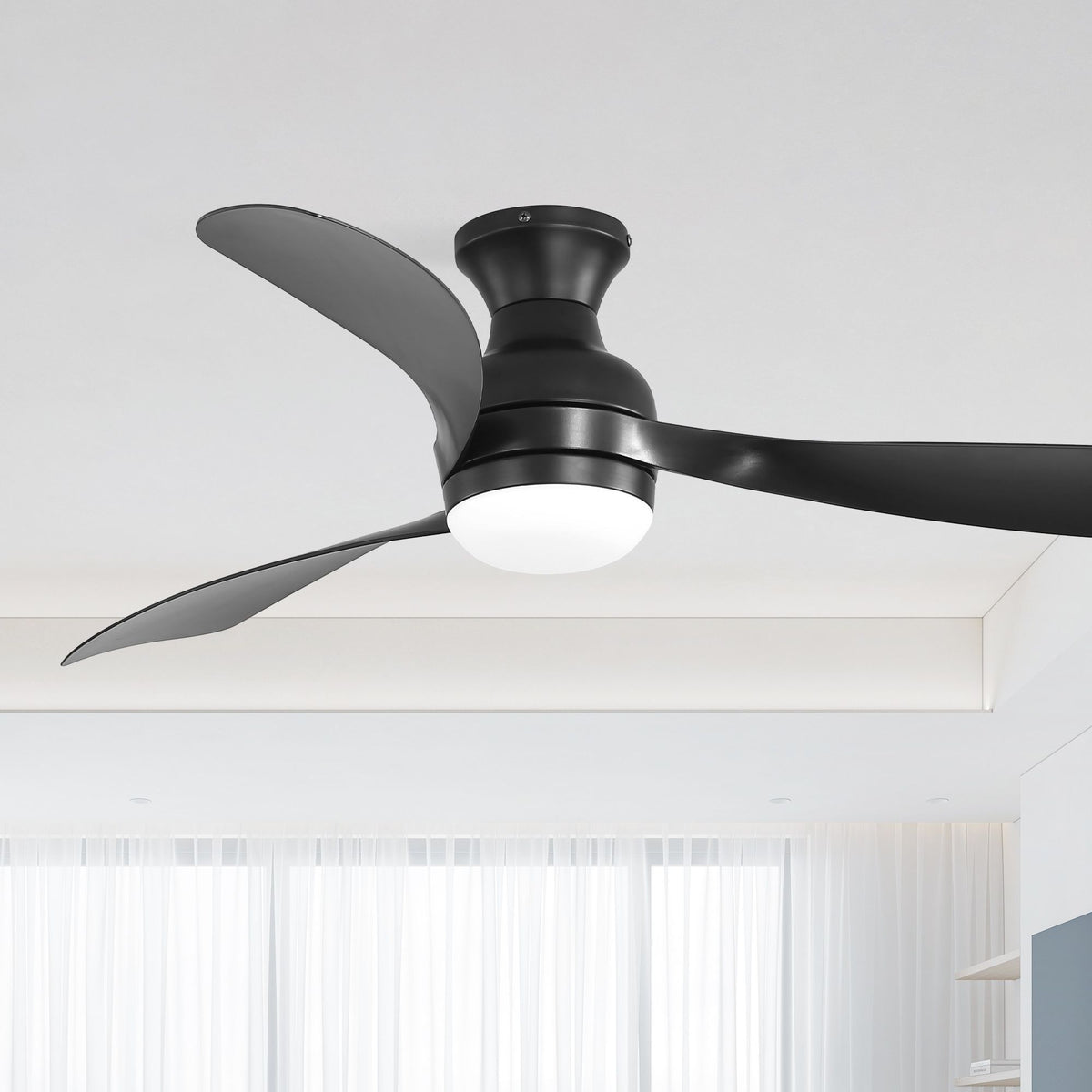 Sofucor Flush-Mount Ceiling Fan with Dimmable Light