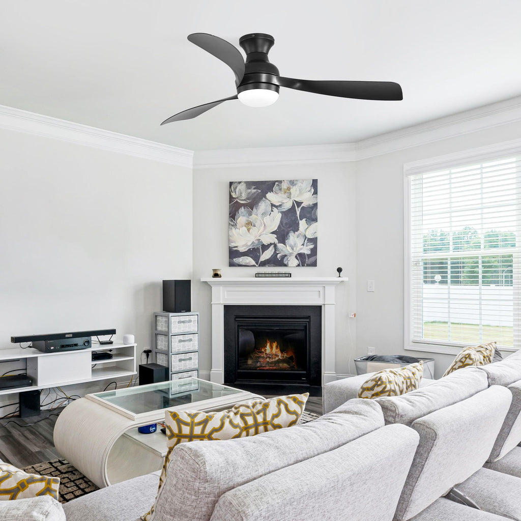 Sofucor Flush-Mount Ceiling Fan with Dimmable Light