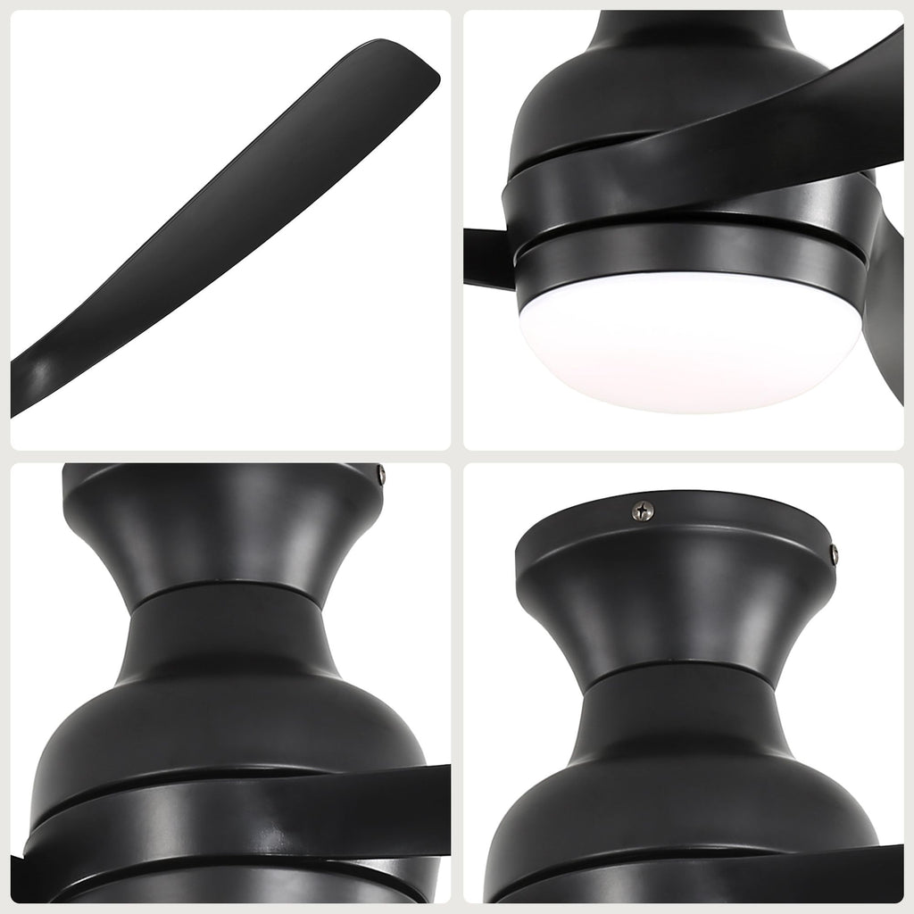 Sofucor Flush-Mount Ceiling Fan with Dimmable Light