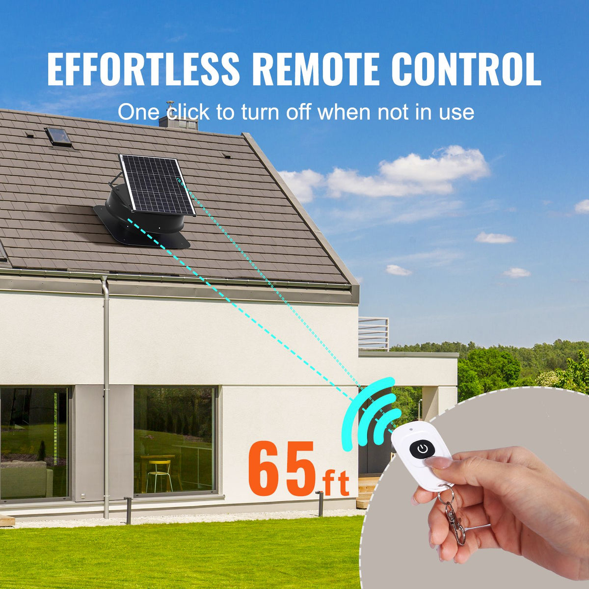 Solar Attic Fan with MPPT, 2800 CFM, Smart Temp Control