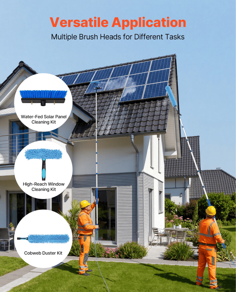 Adjustable Solar Panel and Window Cleaning Kit