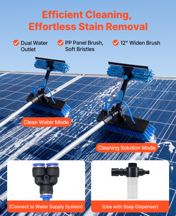 Adjustable Solar Panel and Window Cleaning Kit