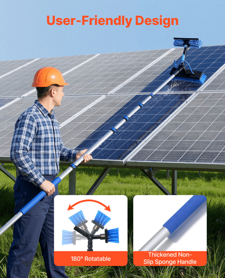 Adjustable Solar Panel and Window Cleaning Kit