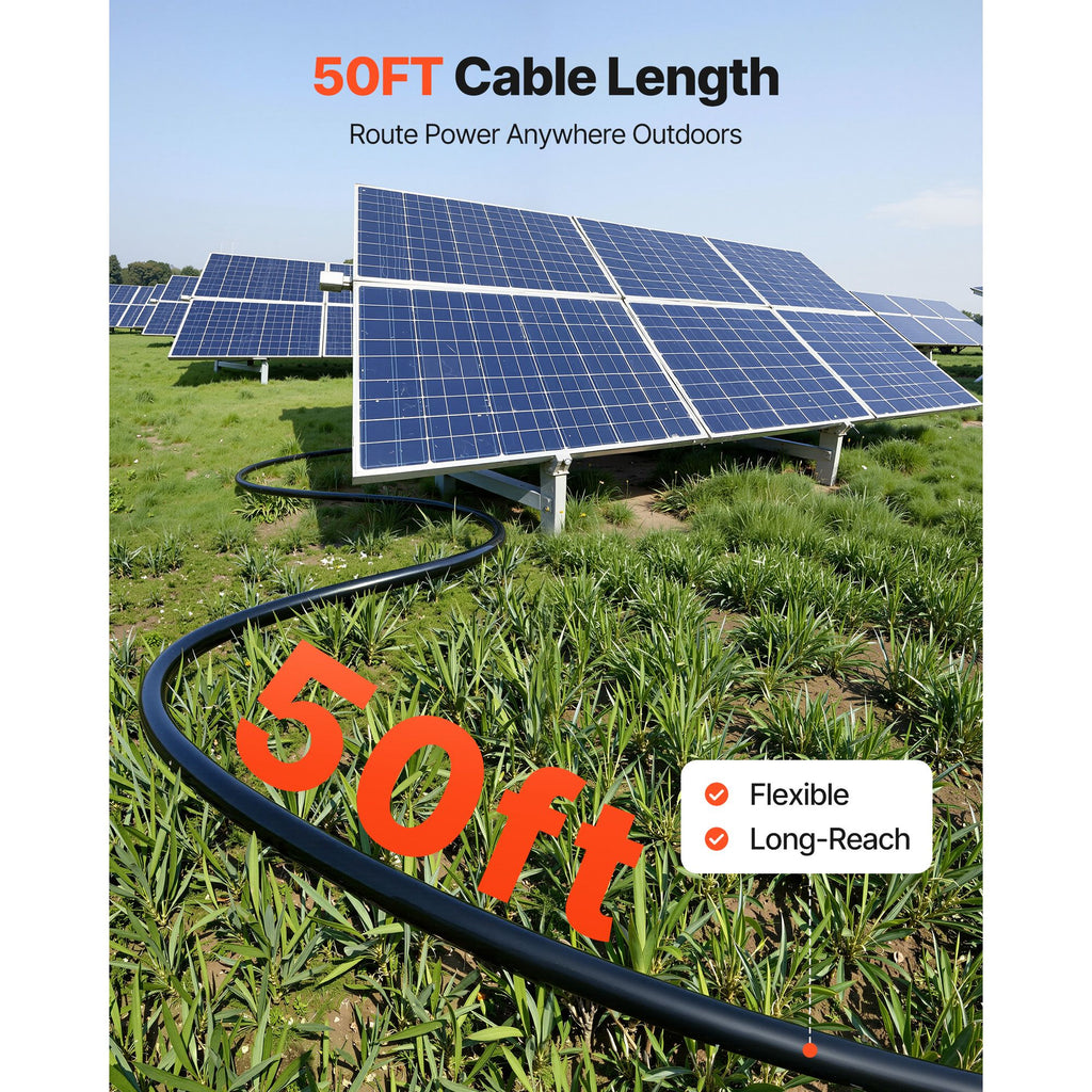 Solar Panel Extension Cable Kit - 10 AWG Tinned Copper with IP67 Protection