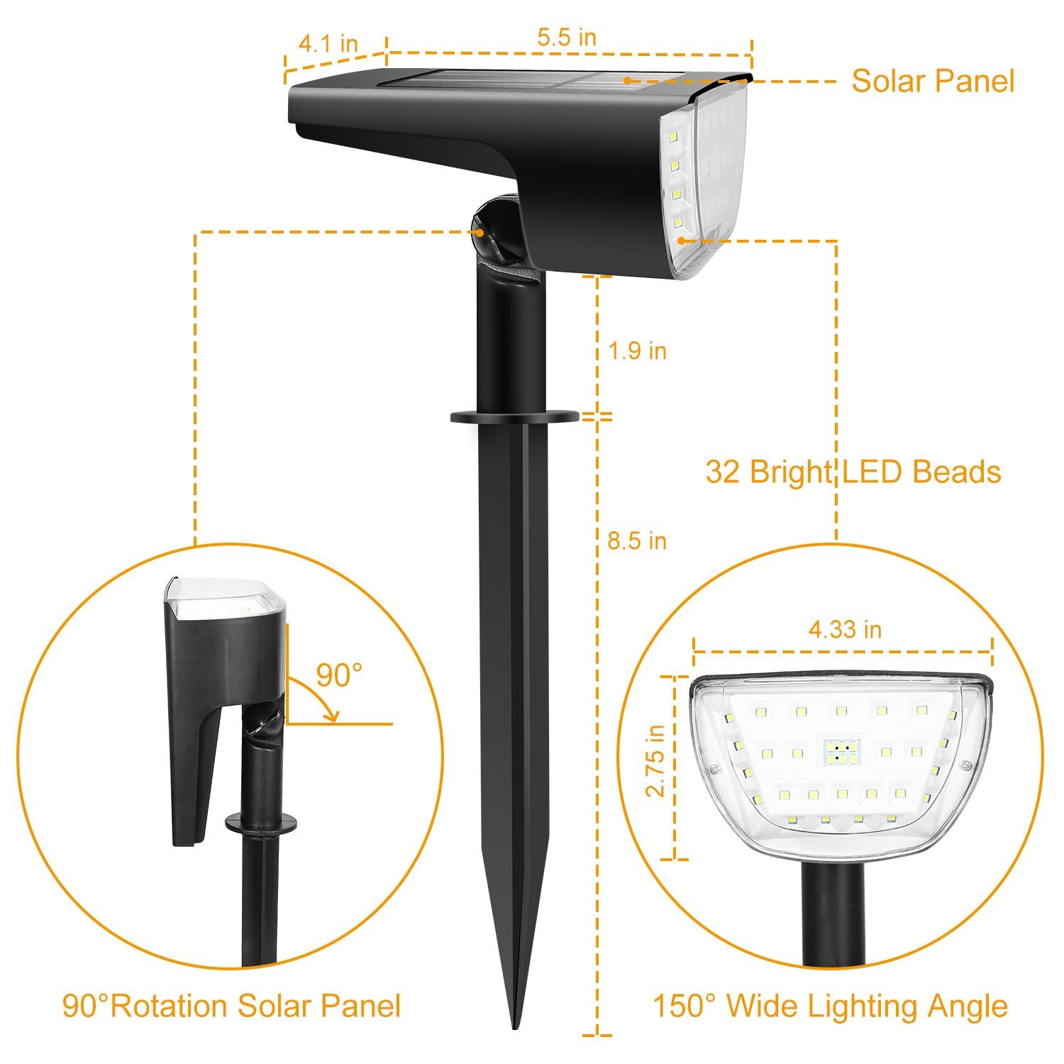 Solar Landscape Spotlight with Automatic Night Lighting