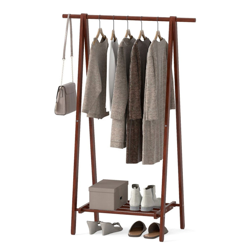 A-Frame Folding Coat Rack with Bottom Storage Shelf