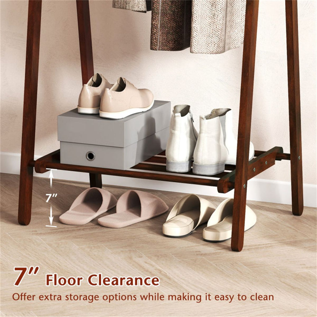 A-Frame Folding Coat Rack with Bottom Storage Shelf