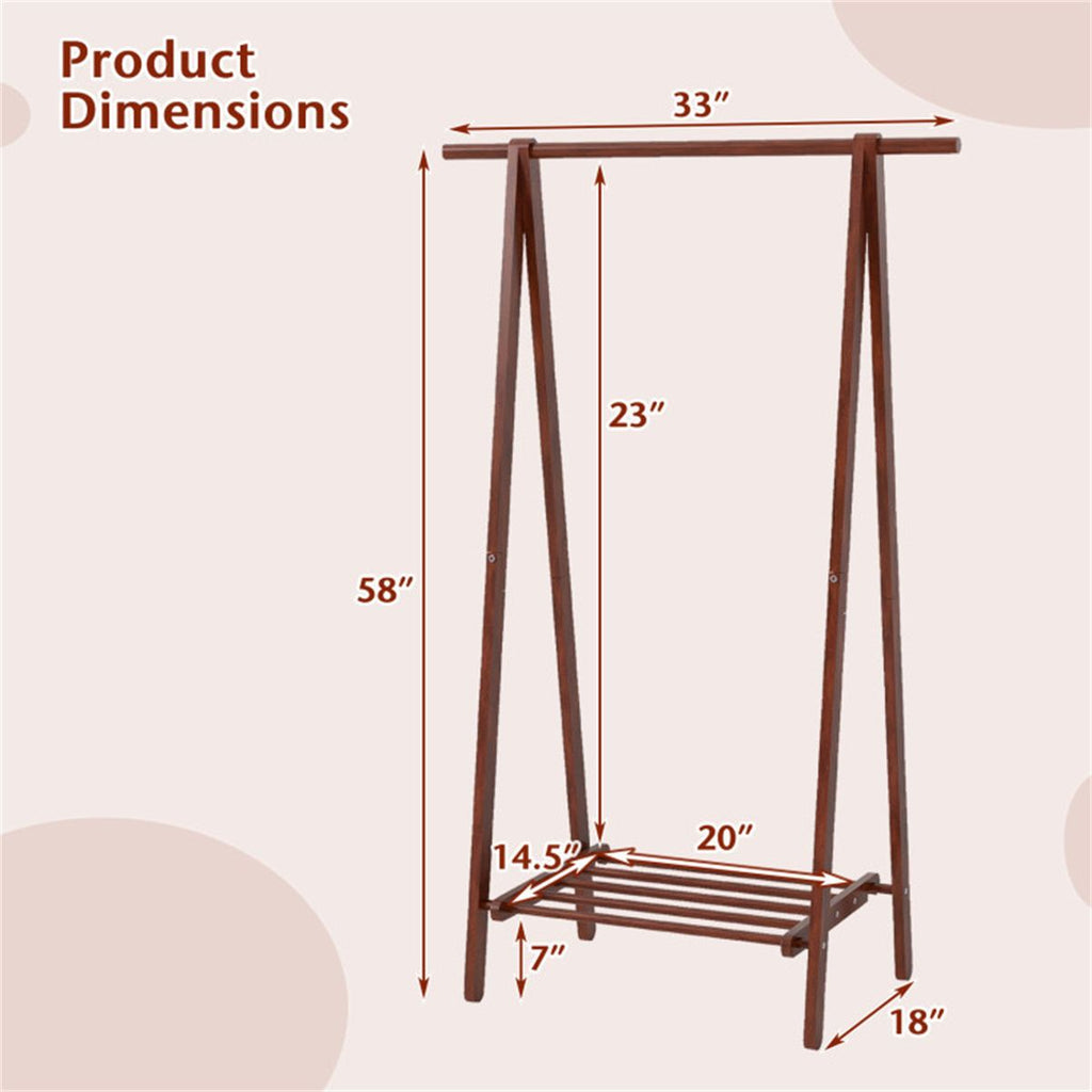 A-Frame Folding Coat Rack with Bottom Storage Shelf
