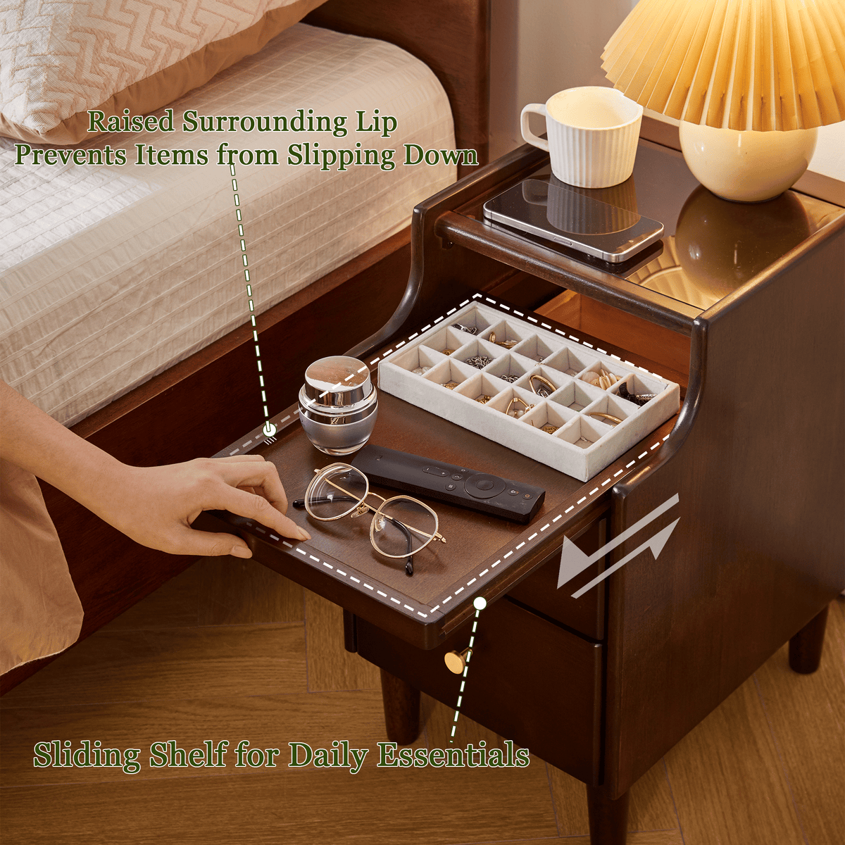 Bedside Storage with Quiet, Thoughtful Details