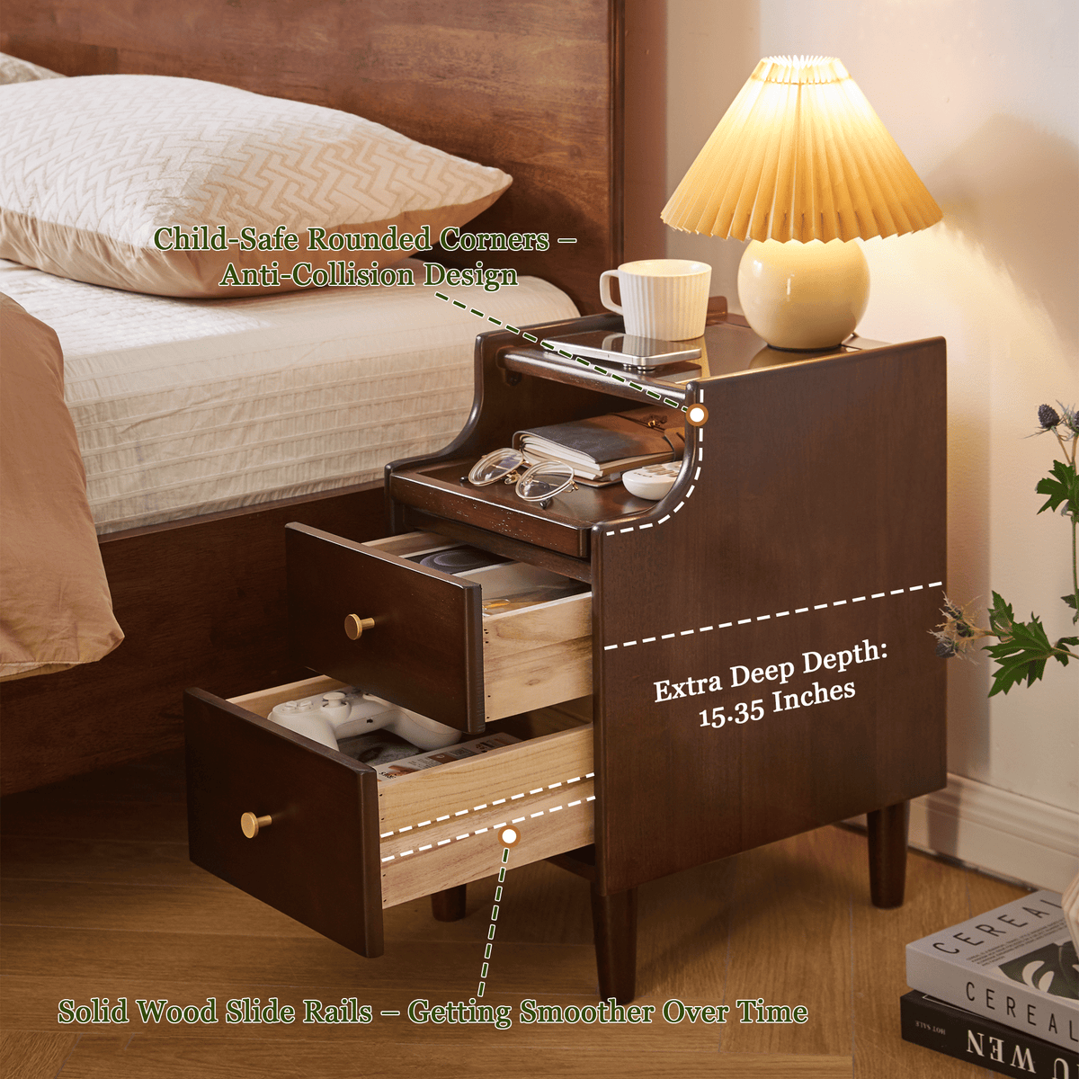 Bedside Storage with Quiet, Thoughtful Details