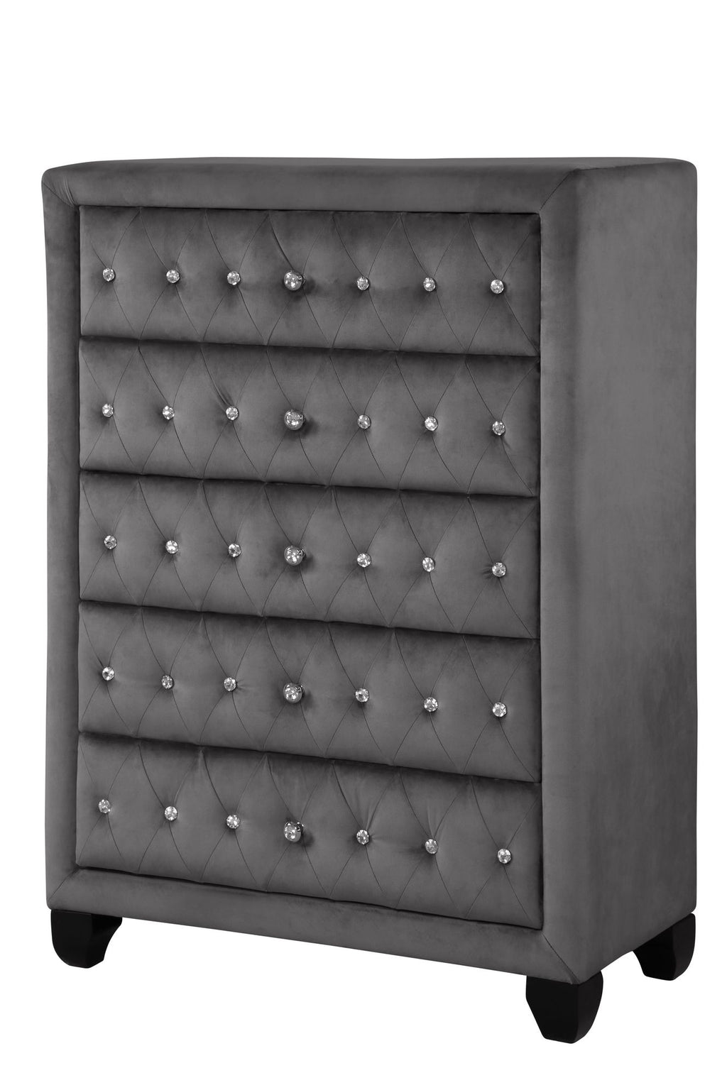 Sophia Crystal-Tufted Five-Drawer Storage Chest