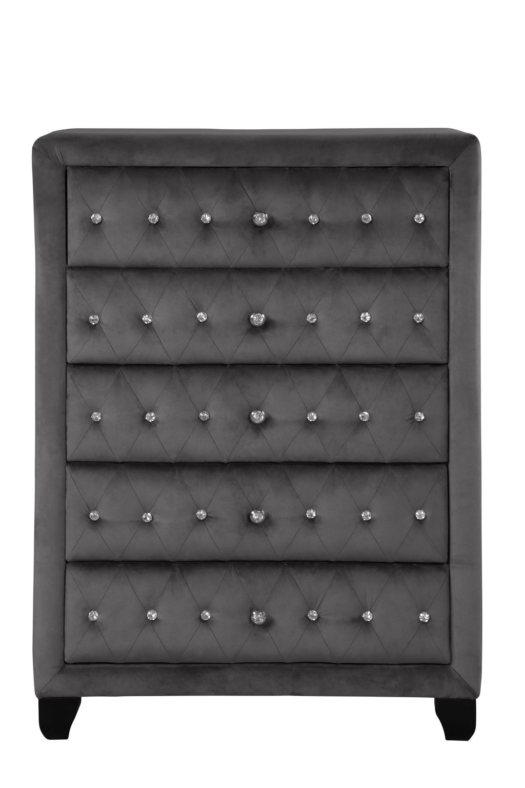 Sophia Crystal-Tufted Five-Drawer Storage Chest