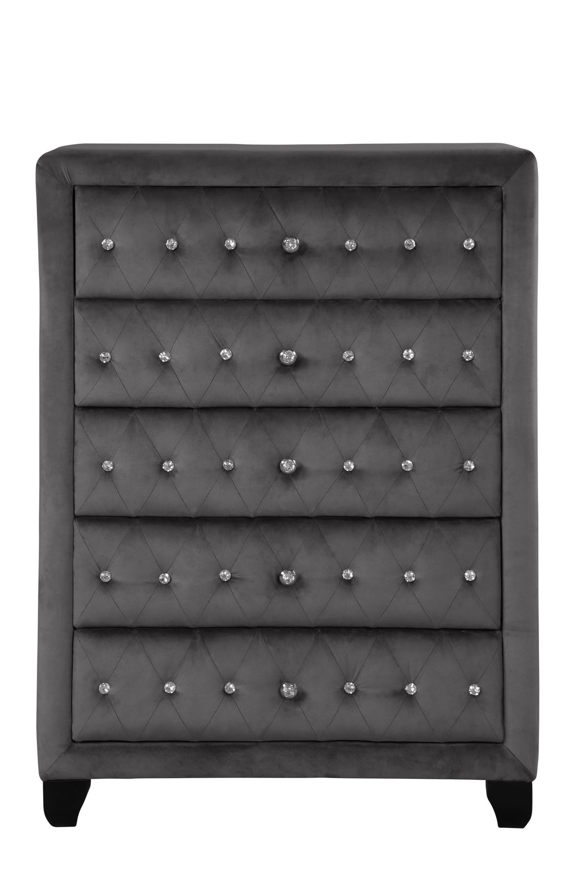 Sophia Crystal-Tufted Five-Drawer Storage Chest